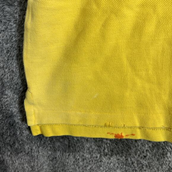 Polo Ralph Lauren Polo Shirt Mens 2XL Classic Fit Distressed Look Mesh Yellow - Picture 9 of 16